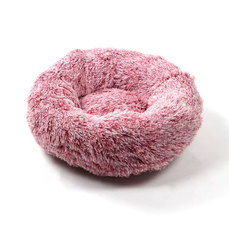 Plush Pet Nest Winter Cat Nest Dog Nest Warm Detachable and Washable round Cat Nest Pet Bed Seasonal Universal Decoration Home