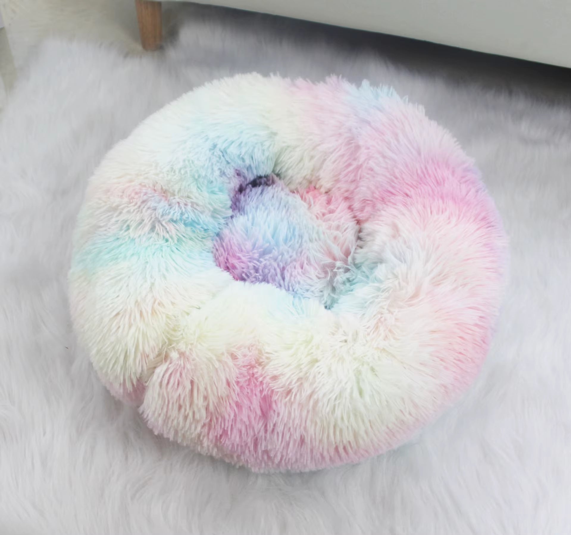 Plush Pet Nest Winter Cat Nest Dog Nest Warm Detachable and Washable round Cat Nest Pet Bed Seasonal Universal Decoration Home