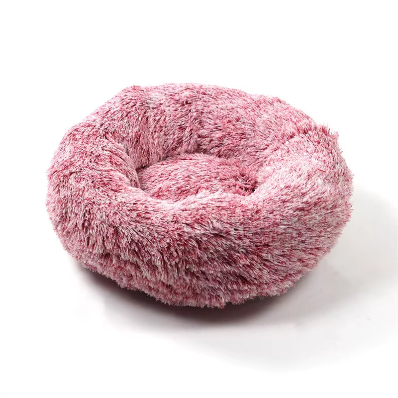 Plush Pet Nest Winter Cat Nest Dog Nest Warm Detachable and Washable round Cat Nest Pet Bed Seasonal Universal Decoration Home
