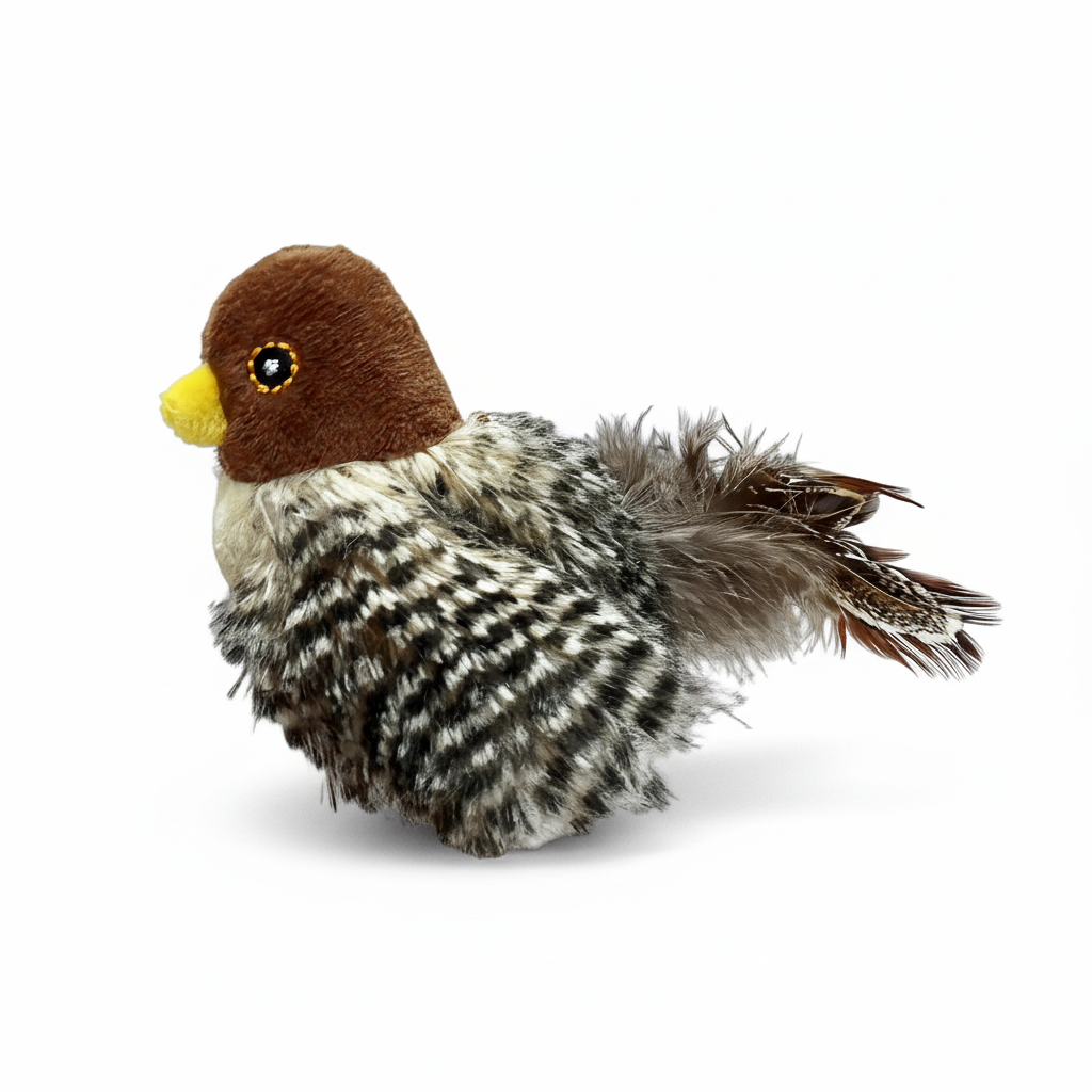 Oiseau Sonore Interactif pour Chat – Jouet en Peluche qui Chante et Bouge