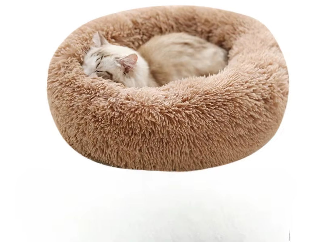 Plush Pet Nest Winter Cat Nest Dog Nest Warm Detachable and Washable round Cat Nest Pet Bed Seasonal Universal Decoration Home
